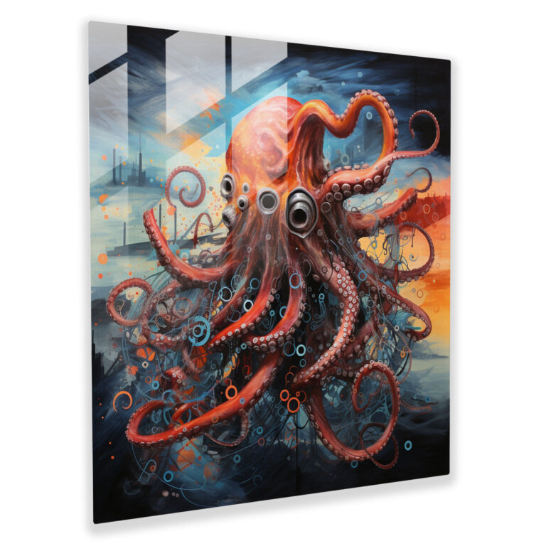 Nature Octopus Glass Print - Octopus, Glass Art, Octopus, Glass Print