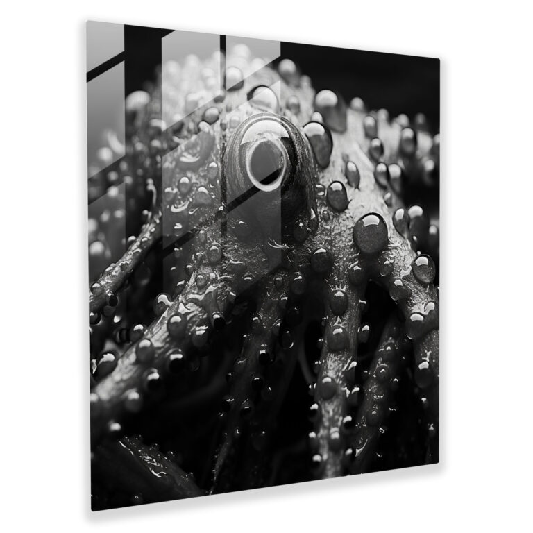 Octopus Glass Print - Ink And Water Octopus Wall Art - Octopus, Wall Decoration, Glass Print, Glass Wall Art