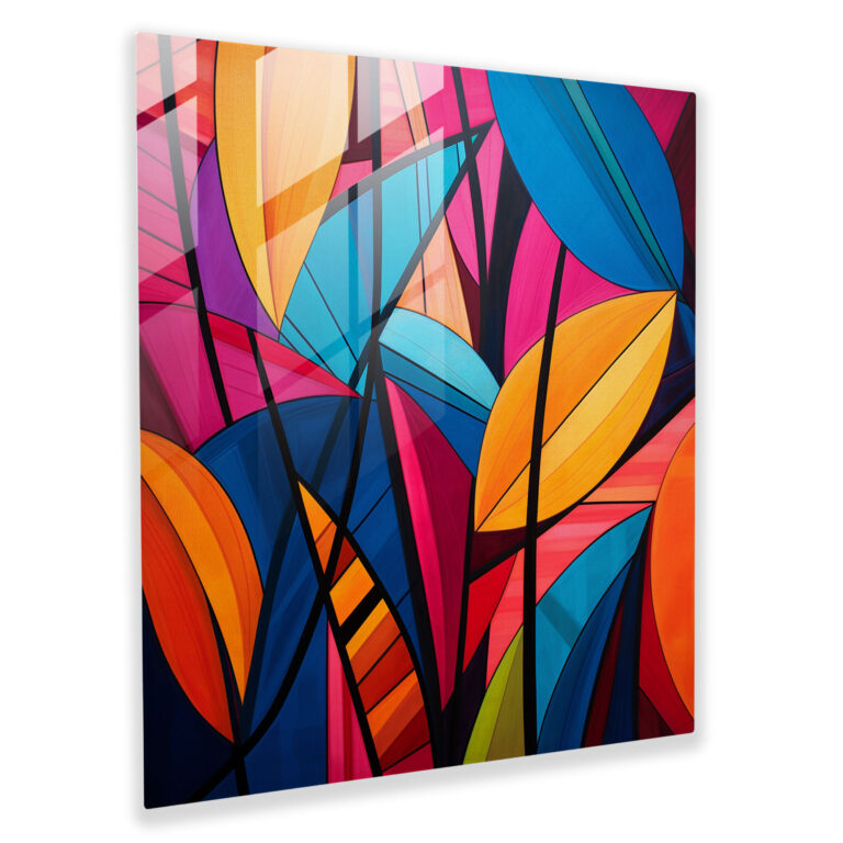 Papyrus Glass Print: Geometric Fusion - Papyrus, Home Decoration, Wall Decoration, Glass Print
