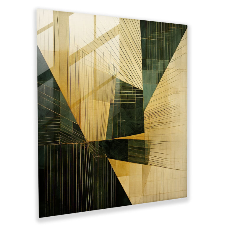 Geometric Papyrus Glass Print - Papyrus, Home Decoration, Geometric Abstraction, Wall Decoration