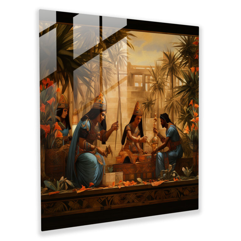 Renaissance Papyrus Glass Wall Art - Papyrus, Rich Colors, Renaissance-Inspired, Glass Art