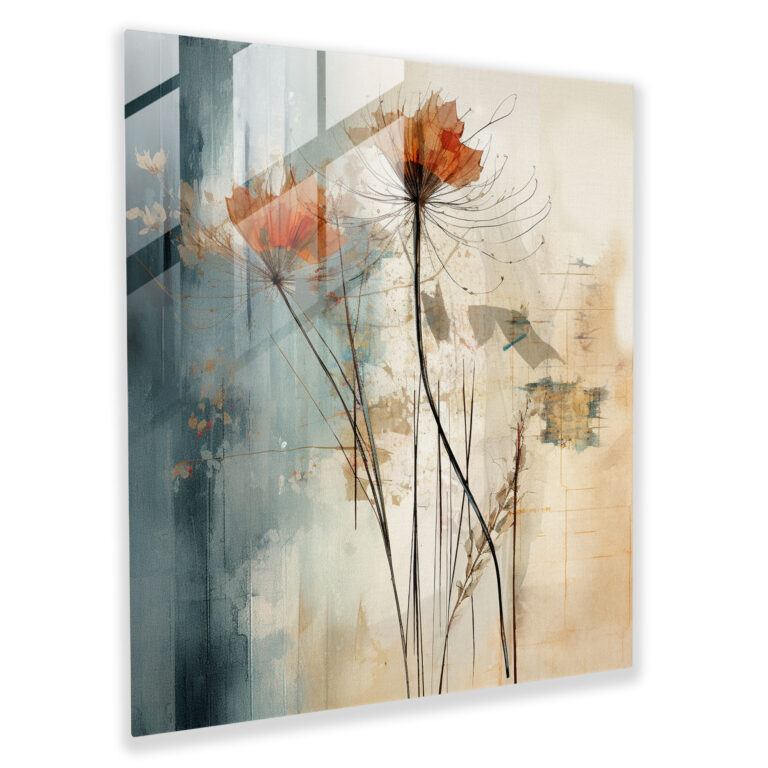 Contemporary Papyrus Glass Print - Papyrus, Digital Mixed Media, Textures, Wall Decoration