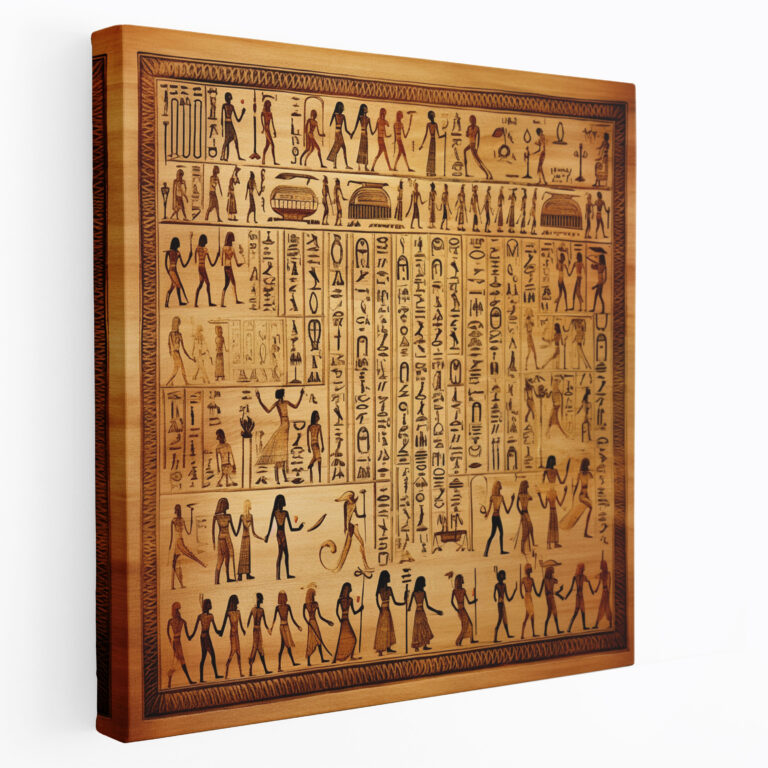 Papyrus Canvas Print - Ancient Egyptian Hieroglyphics Wall Art - Papyrus, Canvas, Hieroglyphics, Wall Art