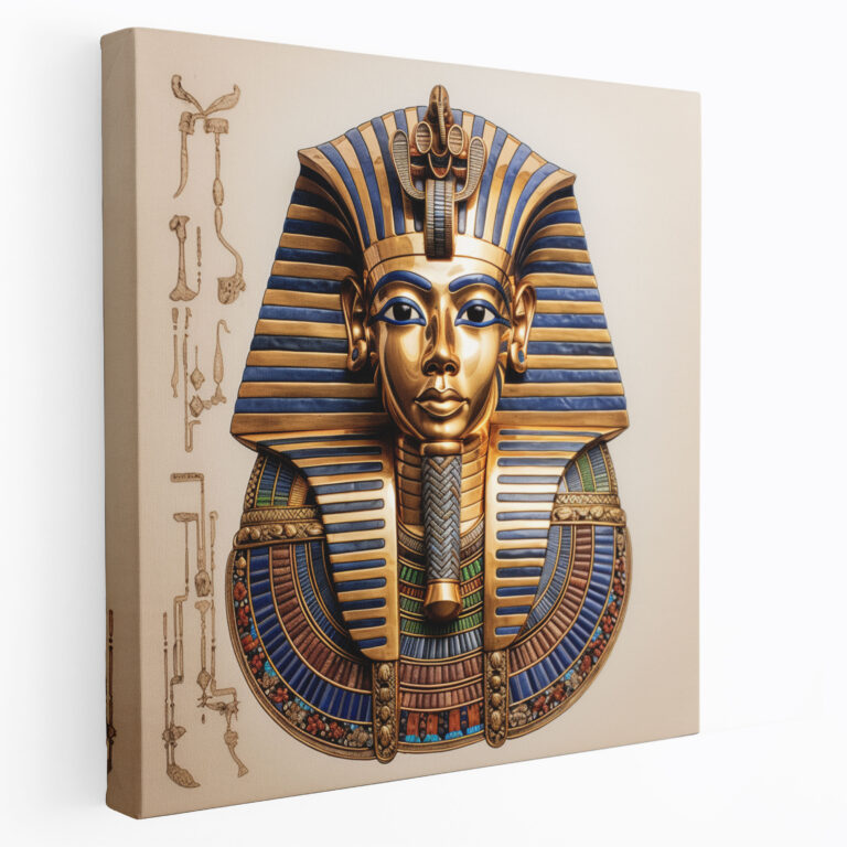 Papyrus Canvas Print - Egyptian Pharaoh Mask Wall Art - Papyrus, Wall Art, Canvas, Wall Decoration