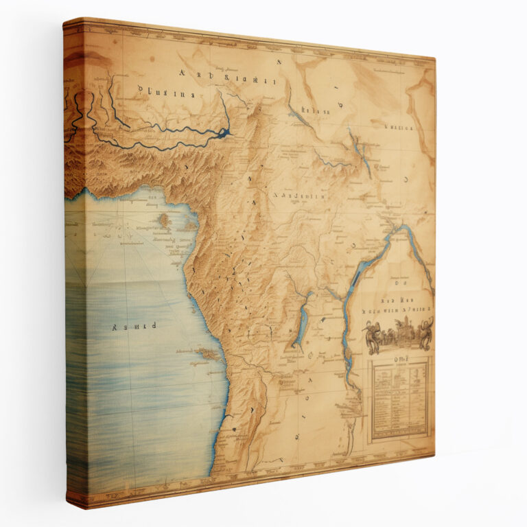 Papyrus Canvas Print - Vintage Nile River Map Wall Art - Papyrus, Canvas Print, Nile River, Canvas