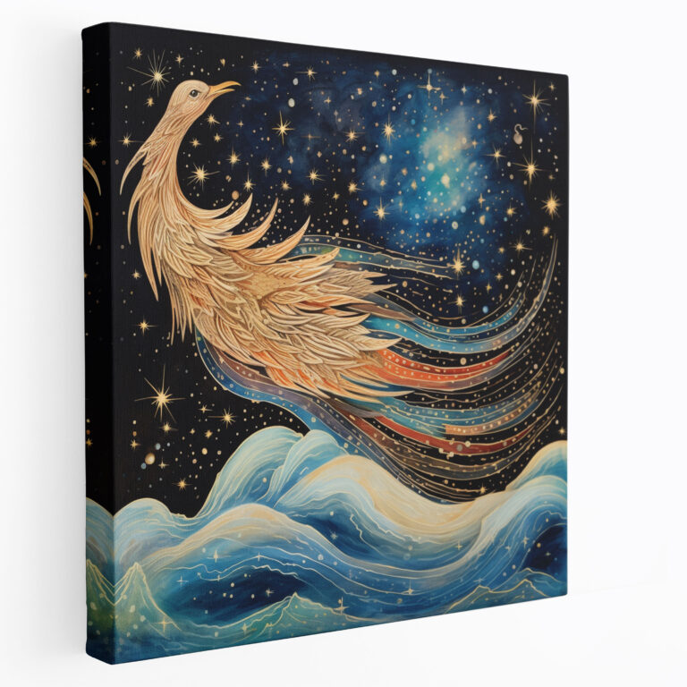 Papyrus Canvas Print - Mythical Creature In Starry Sky - Papyrus, Canvas Wall Art, Wall Art, Canvas Print