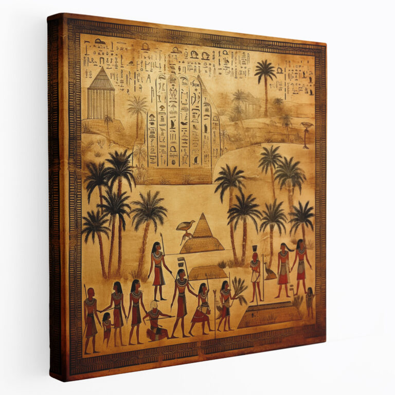 Papyrus Wall Art - Pharaohs And Pyramids - Papyrus, Wall Decoration, Home Decoration, Ancient Egypt