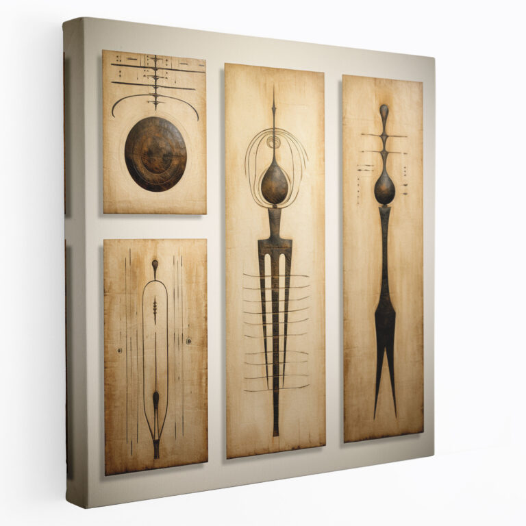 Papyrus Wall Art - Mystical Symbols - Papyrus, Home Decoration, Canvas Wall Art, Papyrus
