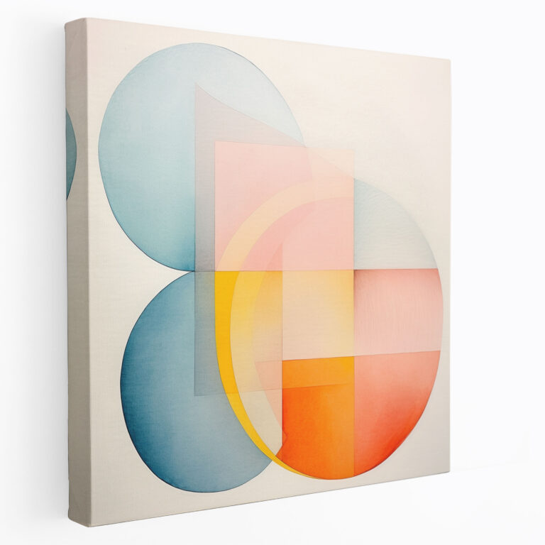 Pastel Wall Decoration - Abstract Geometric Canvas Print - Pastel, Home Decoration, Canvas Wall Art, Canvas