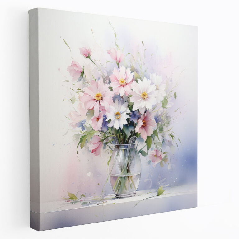Pastel Watercolor Canvas Print - Floral Wall Decoration - Pastel, Floral, Wall Art, Pastel