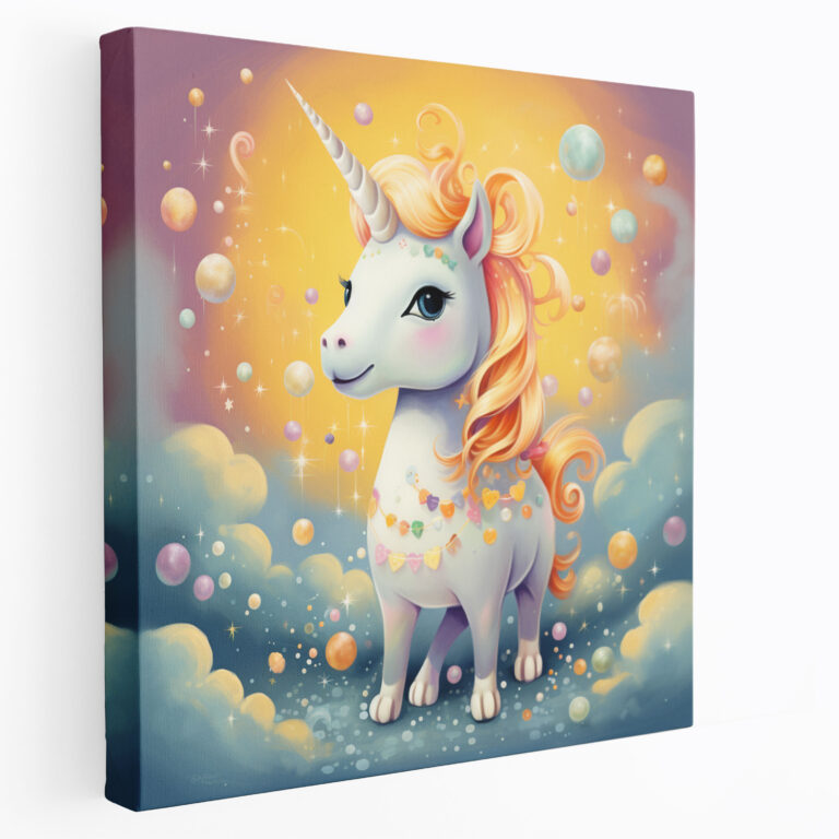 Pastel Unicorn Canvas Print - Magical Wall Art - Pastel, Canvas Wall Art, Canvas Print, Whimsical
