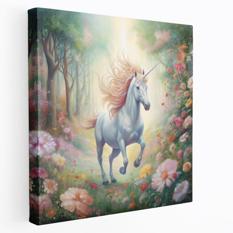 Pastel Unicorn Canvas Print - Pastel, Wall Decoration, Canvas Print, Magical Forest