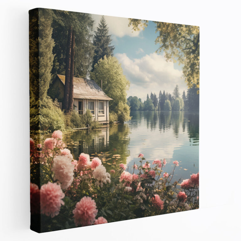 Pastel Lakeside Canvas Print - Pastel, Wall Art, Wall Decoration, Canvas Wall Art