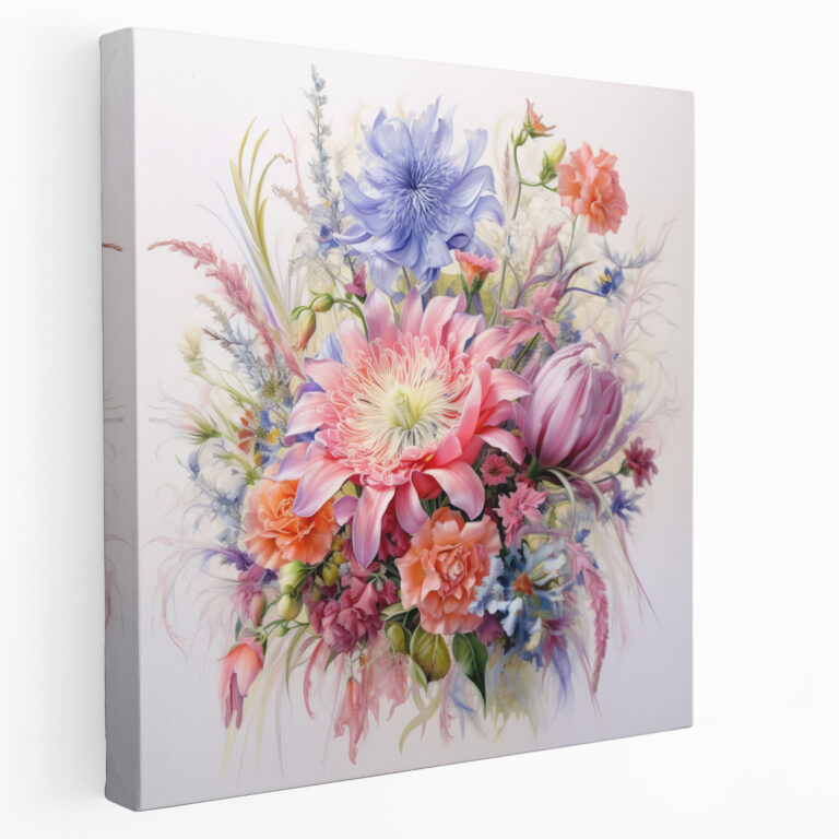 Floral Beauty Canvas Print - Pastel, Canvas Wall Art, Canvas, Beauty