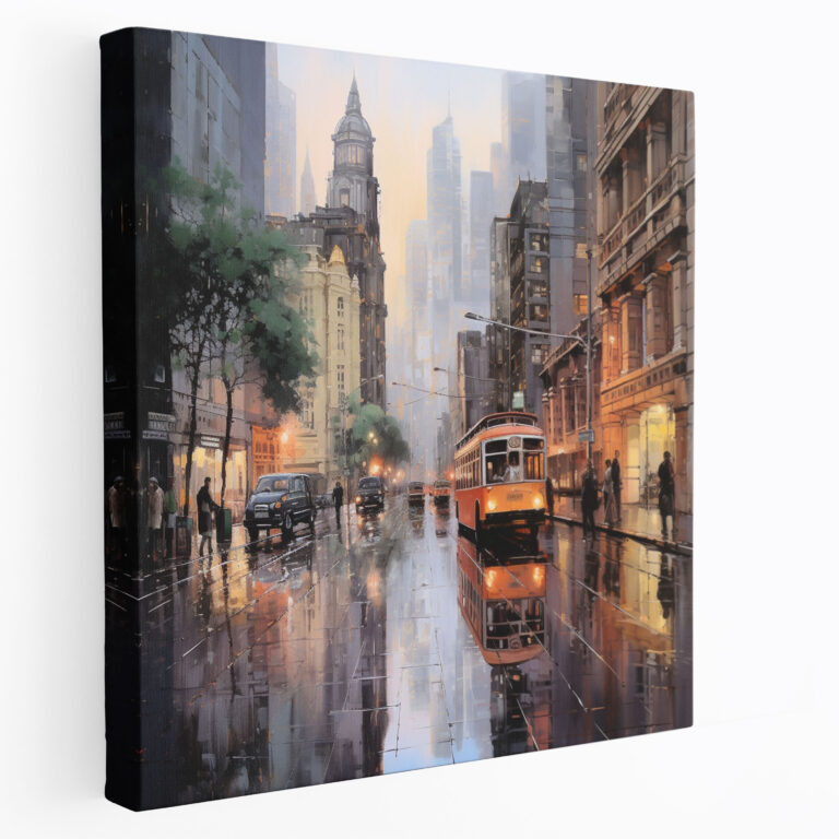 Serene Cityscape Wall Art - Pastel, Peaceful City, Tranquility, Serene