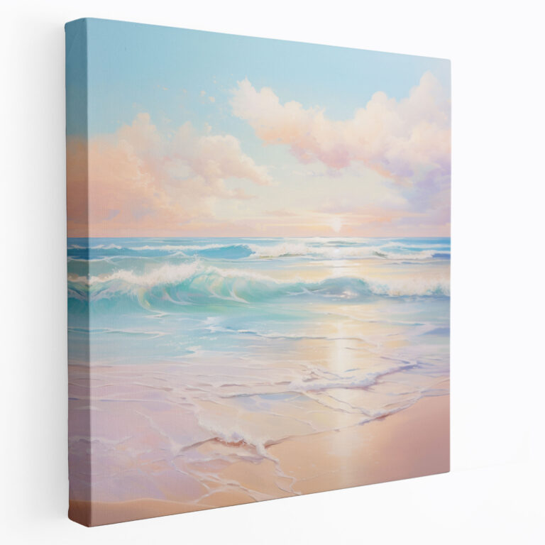 Dreamy Seaside Canvas Print - Pastel, Wall Decoration, Canvas Wall Art, Escape