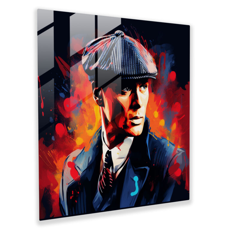Peaky Blinders Glass Wall Art - Vibrant Pop Art Tommy Shelby Illustration - Peaky Blinders, Glass Wall Art, Wall Decoration, Glass Art