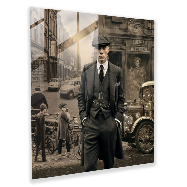 Peaky Blinders Era Collage Glass Print - Peaky Blinders, Home Decoration, Glass Wall Art, Glass Art