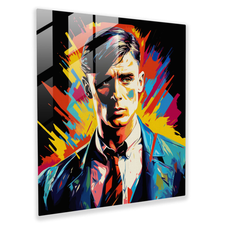 Thomas Shelby Pop Art Glass Print - Peaky Blinders, Glass Wall Art, Peaky Blinders, Wall Decoration