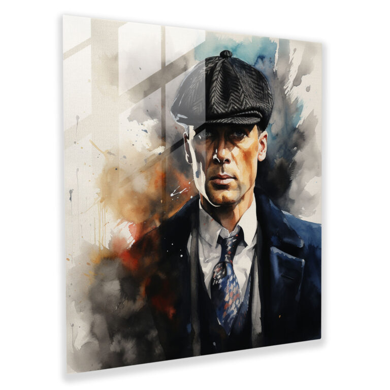 Peaky Blinders Watercolor Glass Print - Peaky Blinders, Dramatic Moments, Peaky Blinders, Home Decoration