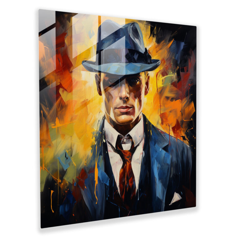 Peaky Blinders Glass Print - Abstract Expressionist Painting - Peaky Blinders, Home Decoration, Glass Print, Wall Decoration
