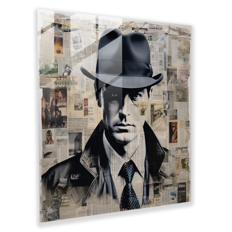 Peaky Blinders Glass Print - Vintage Newspaper Collage - Peaky Blinders, Wall Decoration, History, Glass Wall Art