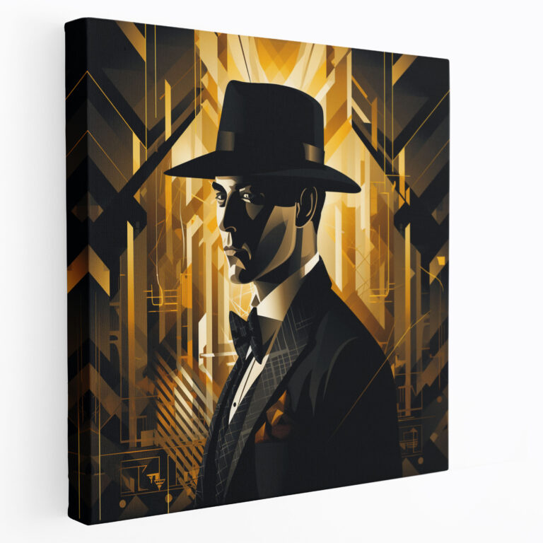 Peaky Blinders Art Deco Hat Canvas Print - Peaky Blinders, Geometric Background, Hat, Wall Art