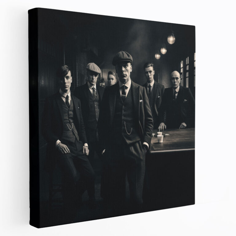 Peaky Blinders Canvas Print - Stylish Pose Black And White Cast Photograph Wall Art - Peaky Blinders, Cast Photograph, Canvas Wall Art, Canvas Print