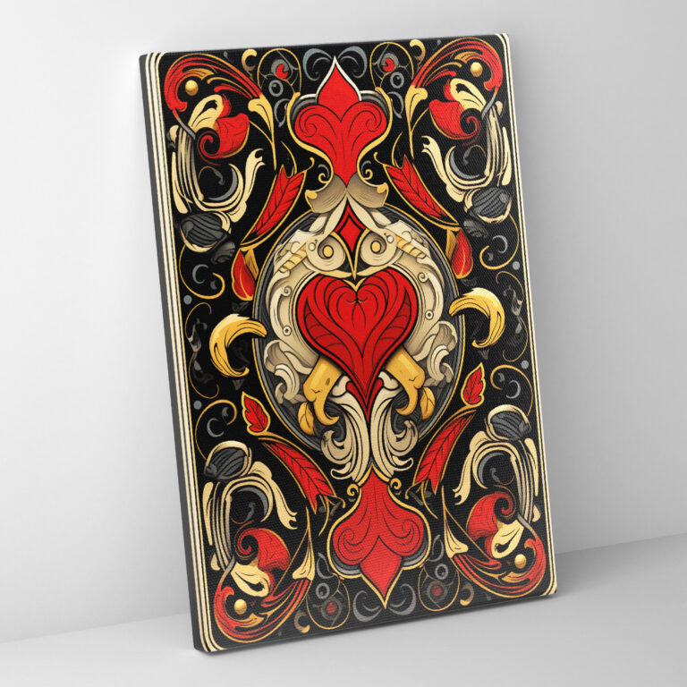 Playing Cards Canvas Print - Playing Cards, Canvas Print, Royal Flush Of Hearts, Canvas Wall Art