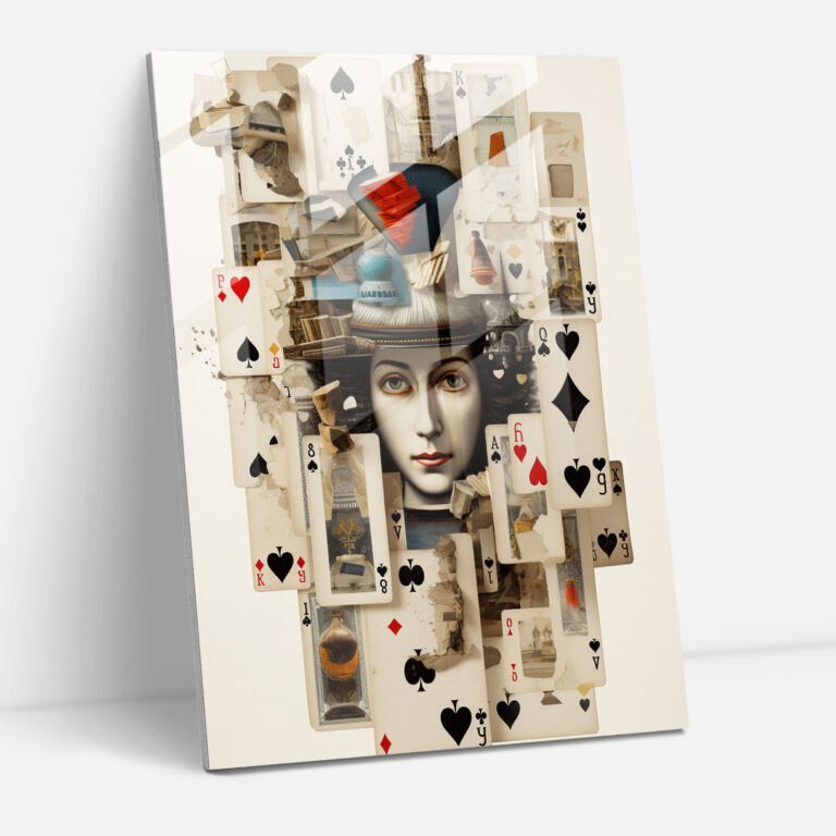 Playing Cards Glass Wall Art - Playing Cards, Collage, Contemporary, Glass Print