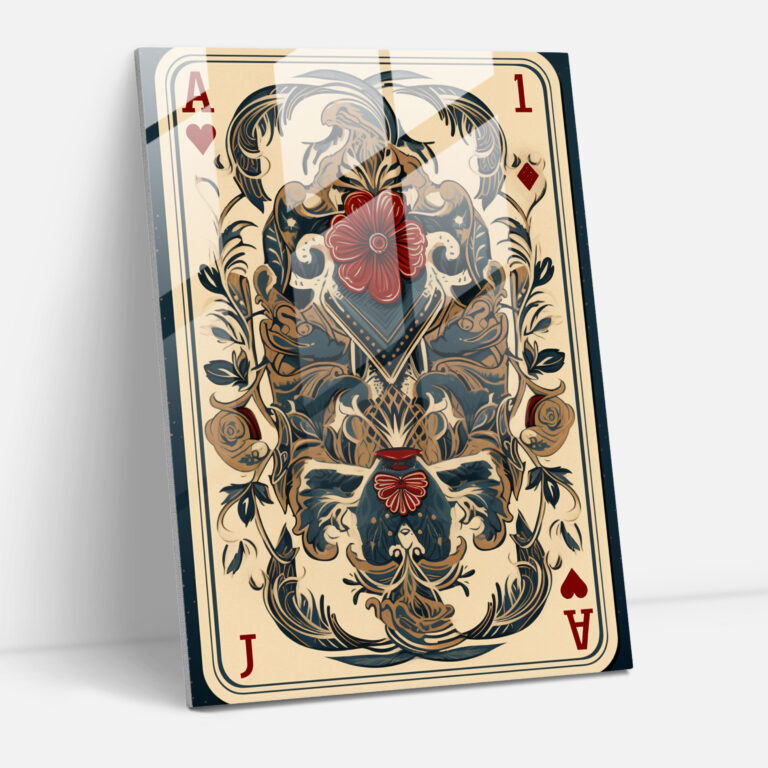Vintage Playing Cards Glass Wall Art - Playing Cards, Playing Cards, Glass Print, Vintage-Inspired Illustrations