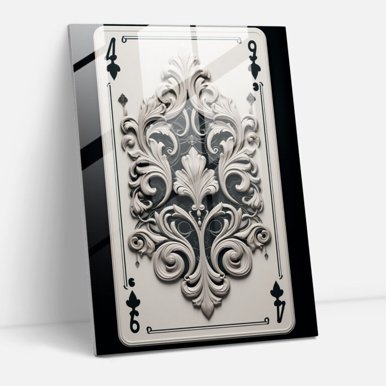 Realistic Playing Cards Glass Print - Playing Cards, Modern Art, Glass Art, Glass Print