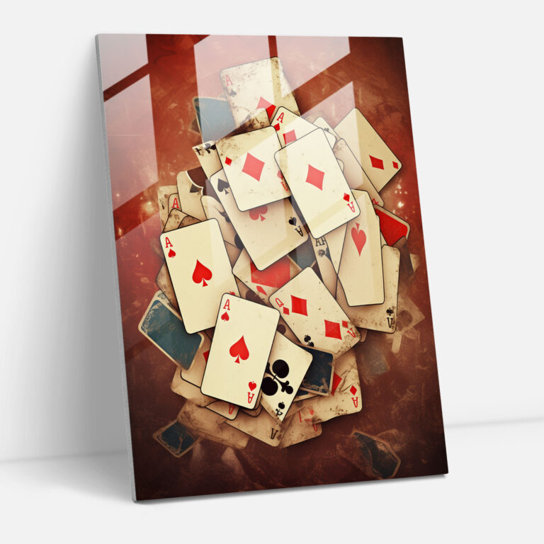 Playing Cards Glass Wall Art - Playing Cards, Glass Wall Art, Modern Art, Home Decoration