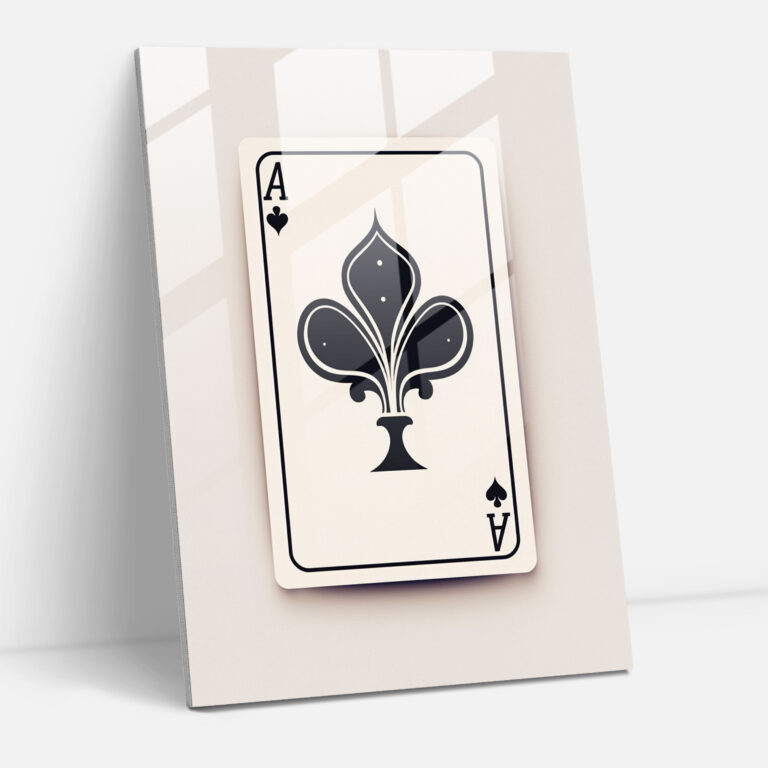 Minimalistic Playing Card Glass Print - Playing Cards, Glass Print, Glass Wall Art, Minimalistic Design