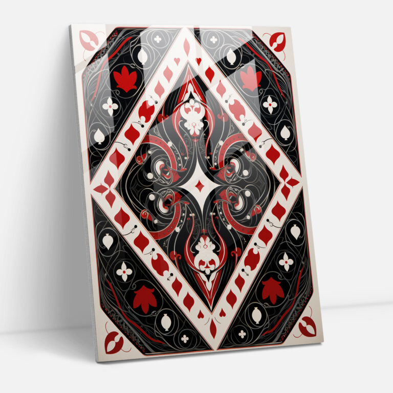 Symmetrical Playing Cards Glass Wall Art - Playing Cards, Wall Decoration, Glass Art, Symmetrical Pattern
