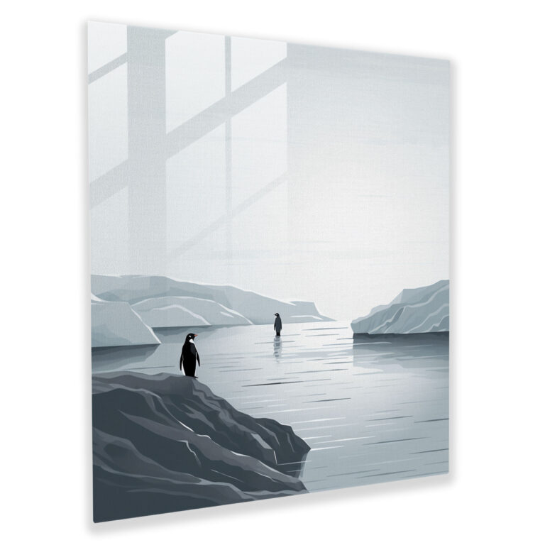 Glass Wall Art - Arctic Penguin - Penguin, Glass Print, Penguin, Icy Landscape