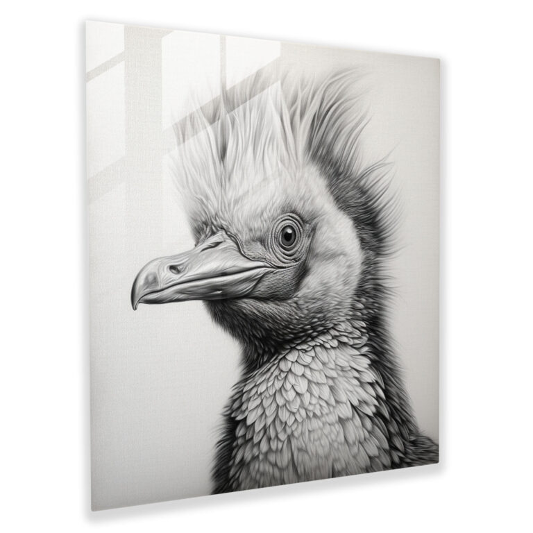 Glass Wall Art - Majestic Penguin - Penguin, Penguin, Wall Decoration, Realistic Pencil Drawing