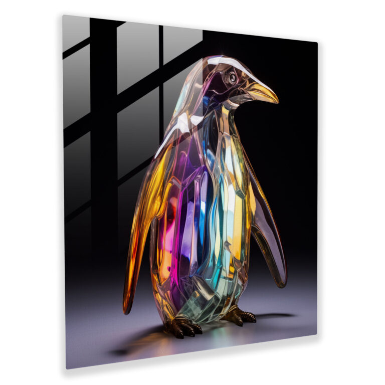 Contemporary Glass Art - Translucent Penguin - Penguin, Masterpiece, Elegance, Glass Art
