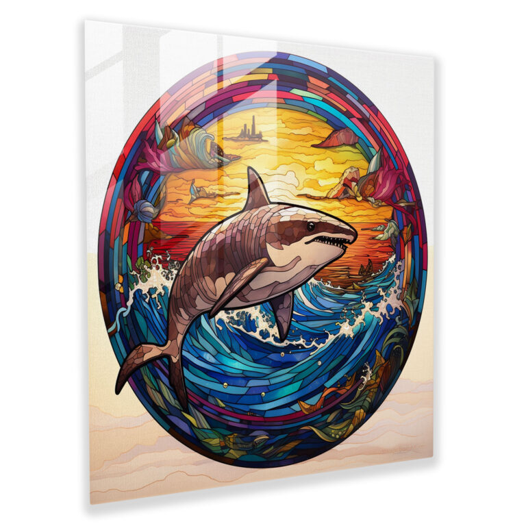 Colorful Stained Glass Penguin Wall Decoration - Penguin, Home Decoration, Penguin, Masterpiece