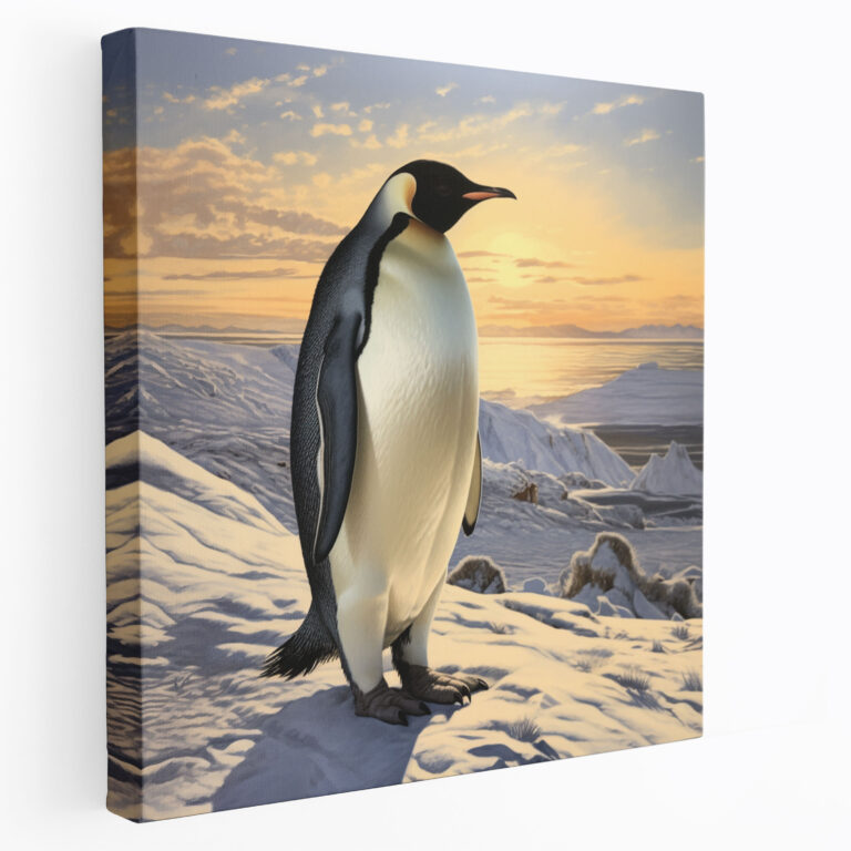 Penguin Wall Art - Realistic Oil Painting Of Emperor Penguin - Penguin, Home Decoration, Emperor Penguin Painting, Realistic Penguin Art