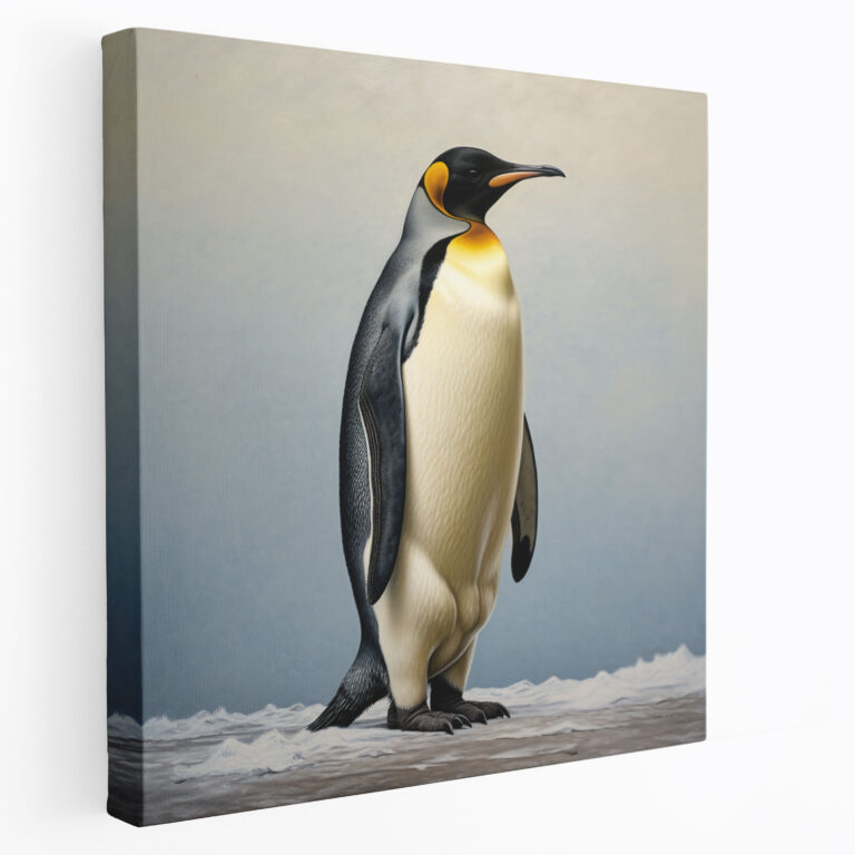 Emperor Penguin Canvas Print - Majestic Beauty In Oil Painting - Penguin, Canvas Print, Realistic Oil Painting, Penguin