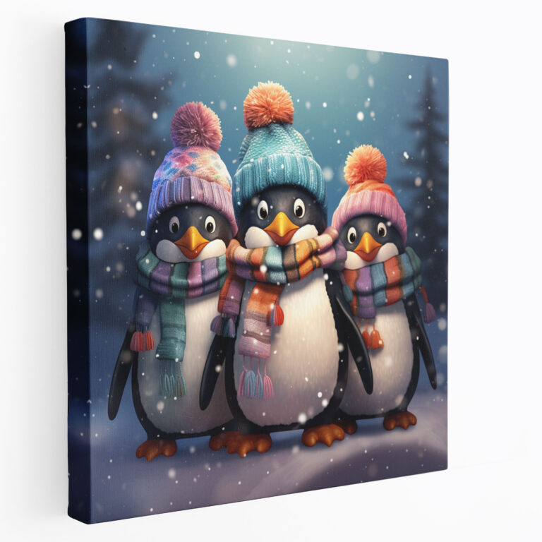 Colorful Penguin Wall Art - Adorable Penguins In Digital Illustration - Penguin, Adorable Penguins, Canvas Wall Art, Penguin
