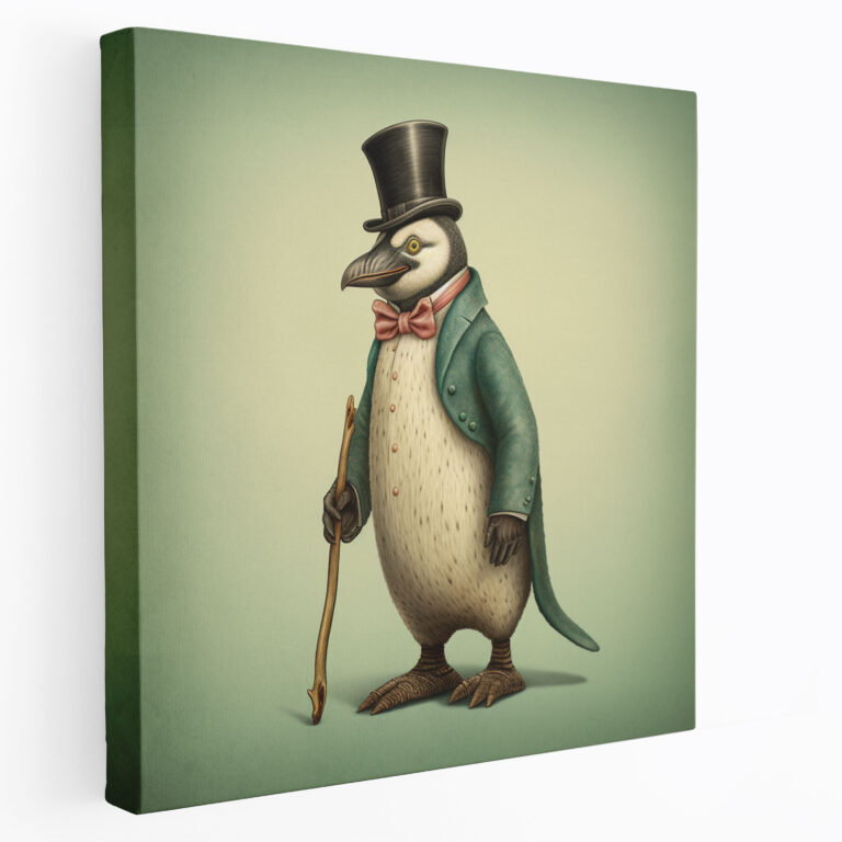 Vintage Penguin Canvas Print Wall Decoration - Penguin, Wall Decoration, Penguin, Home Decoration