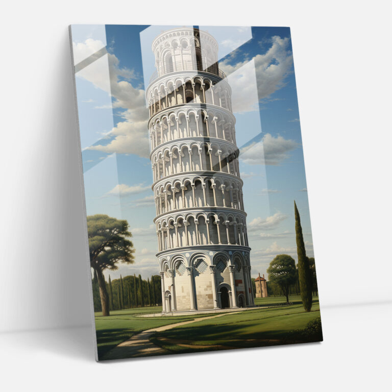 Leaning Tower Of Pisa Glass Art - Leaning Tower Of Pisa, Glass Wall Art, Glass Print, Detailed Portrayal