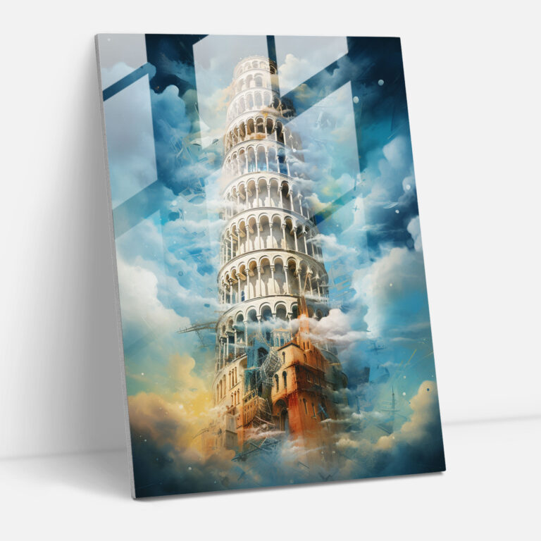 Leaning Tower Of Pisa Contemporary Glass Print - Leaning Tower Of Pisa, Wall Decoration, Home Decoration, Leaning Tower Of Pisa