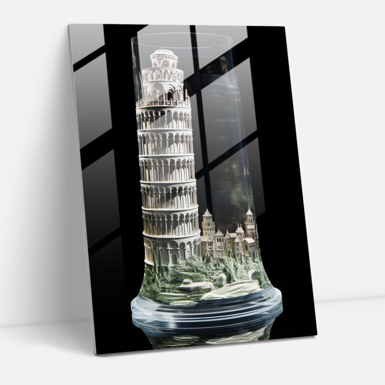 Leaning Tower Of Pisa 3D Glass Print - Leaning Tower Of Pisa, Glass Art, Home Decoration, Wall Decoration