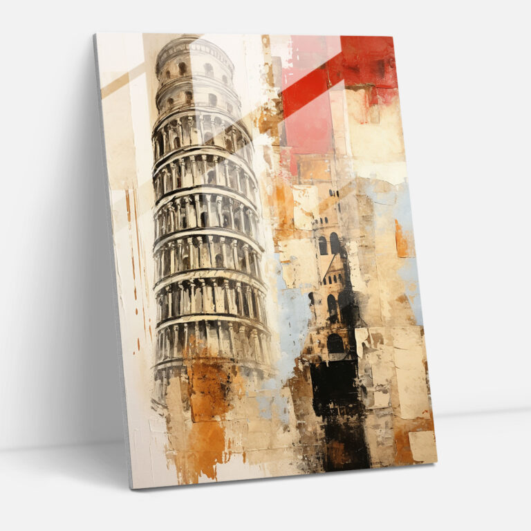 Leaning Tower Of Pisa Modern Glass Print - Leaning Tower Of Pisa, Glass Print, Home Decoration, Glass Art