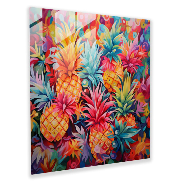 Tropical Paradise Pineapple Glass Print - Pineapple, Glass Art, Glass Wall Art, Pineapple