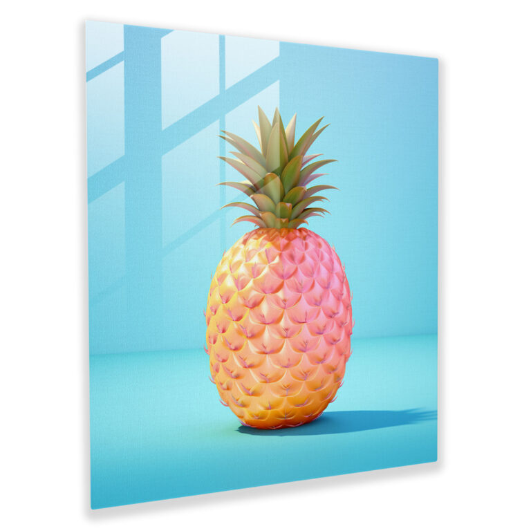 Beach Ball Pineapple Glass Print - Pineapple, Contemporary, Wall Decoration, Glass Art