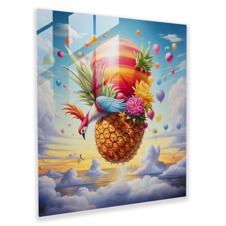 Surreal Pineapple Glass Print - Pineapple, Surrealistic, Home Decoration, Fantasy